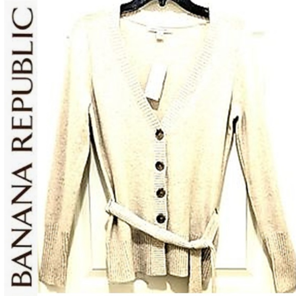 NWT BANANA REPUBLIC ANGORA BELTED CARDIGAN